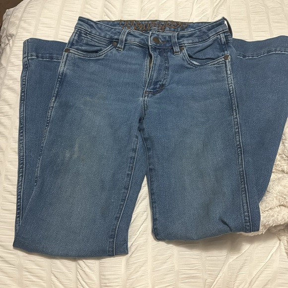These are brand new wore once wrangler jeans. - Picture 3 of 4